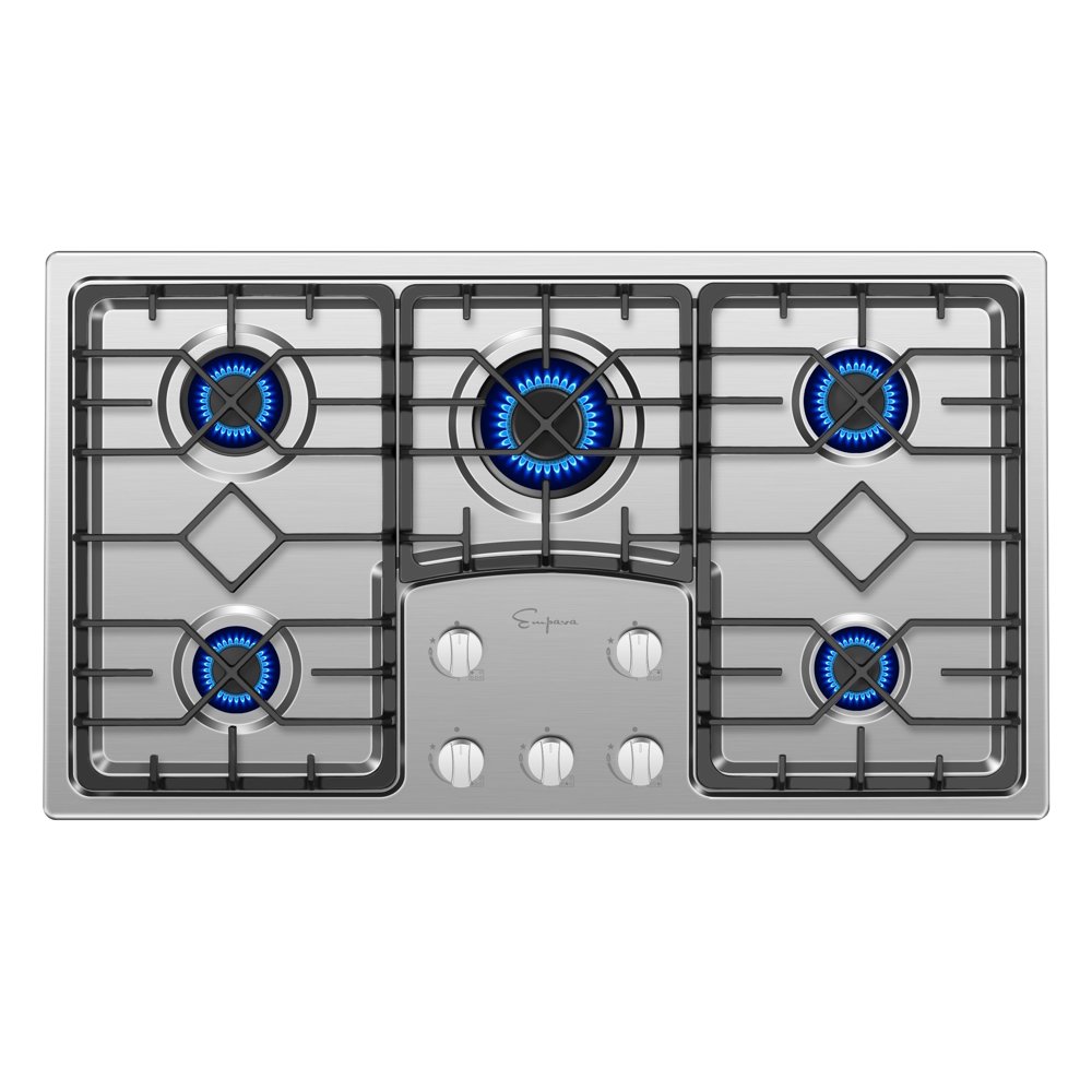 Empava 36" Gas Stove Cooktop with 5 Italy Sabaf Sealed Burners NG/LPG