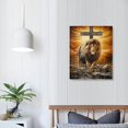 thumbnail image 3 of Nawypu Lion of Judah Wall Art Christian Cross Pictures Wall Decor Jesus Thorn and Crown Dove Painting Vintage Religious Canvas Prints Modern Artwork Framed Decor for Home Bedroom Living Room, 3 of 4
