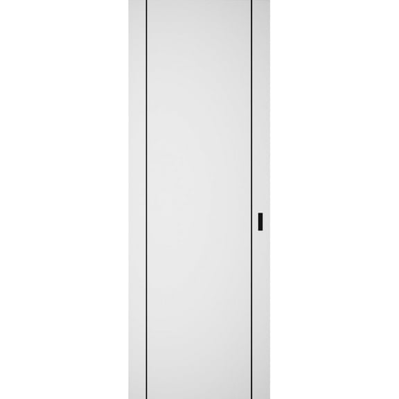 Hidden Barn | Planum 0017 White Silk | Sturdy Finished Doors | Magic Concealed Sliding Set 18" x 80"