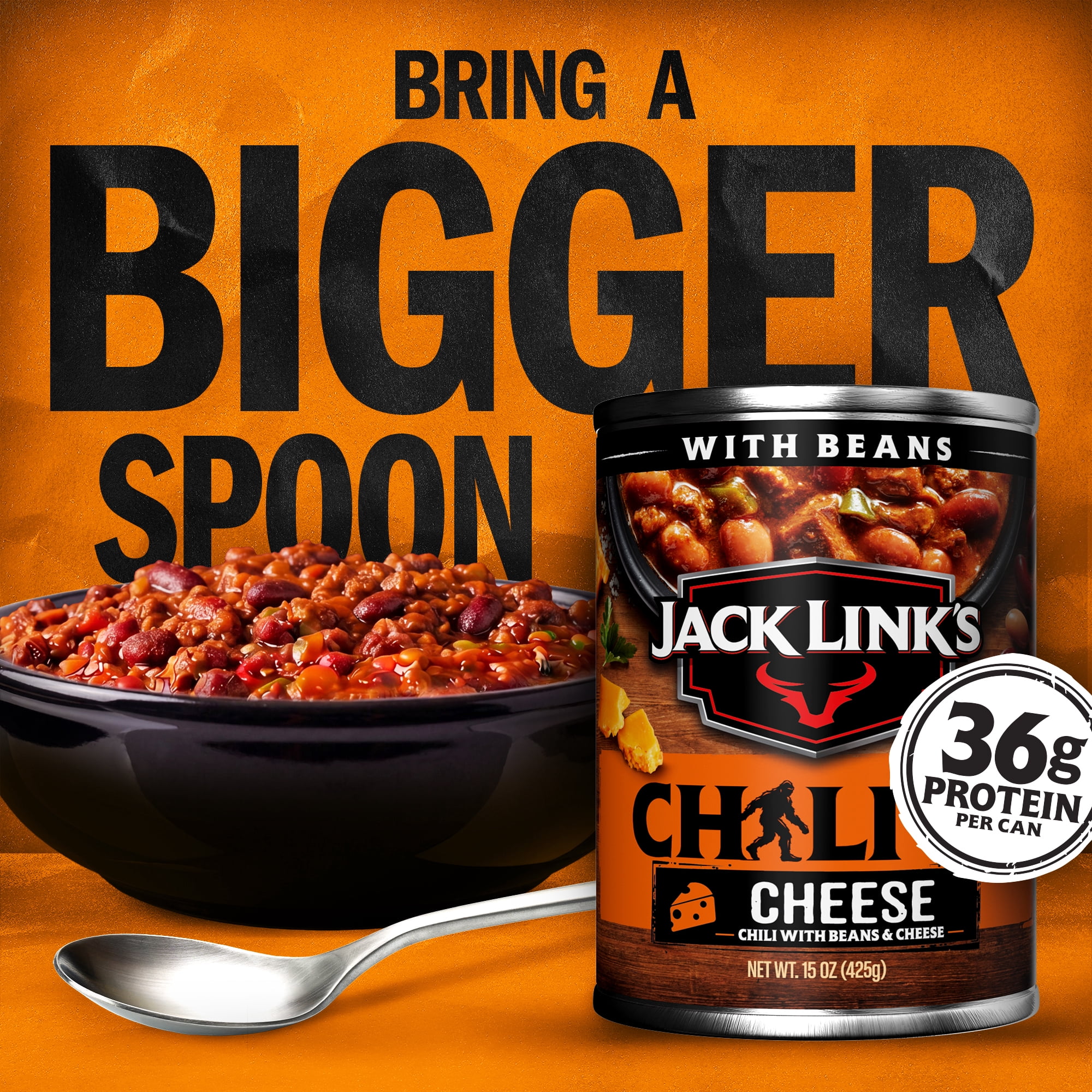 Jack Link's Chili, Chili Cheese Flavored, 15Ounce Can, Hearty Chili Made with 100% Beef