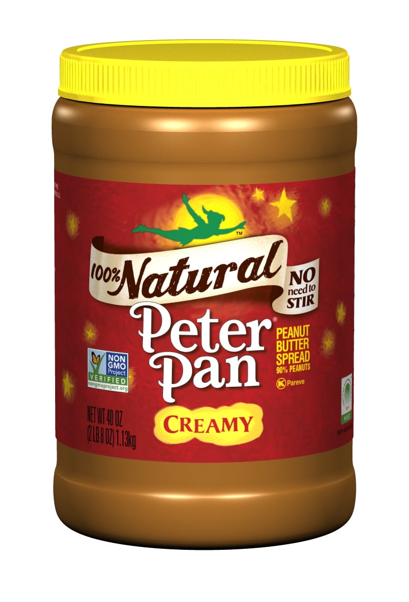 Peter Pan Natural Peanut Butter, Creamy Peanut Butter, 40 Oz - Walmart