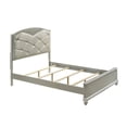 thumbnail image 3 of Madison 5 PC Queen King Glam Silver Upholstered Bedroom Set, 3 of 7