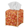 thumbnail image 7 of ZIATUBLE Thanksgiving Maple Leaves Square Tissue Box Cover Fall Pumpkin Leather Tissue Box Cover Decorative Rectangular Tissue Box Covers with Snap Button Napkin Tissue Box, 7 of 7
