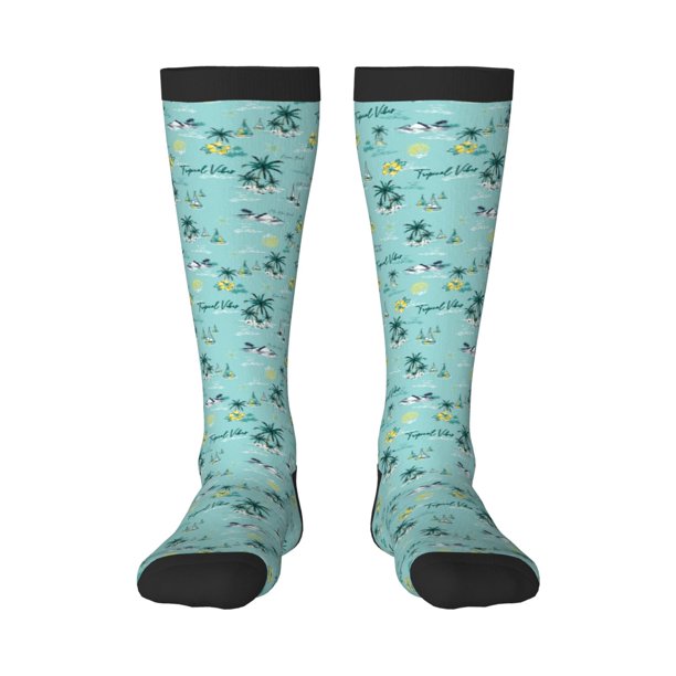 Balery Hawaiian Style Calcetines novedosos Calcetines deportivos Calcetines hasta la rodilla Calcetines de algodón Calcetines originales y geniales