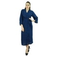 thumbnail image 1 of Bimba Women Long Solid Belt Robe Soft Modal Cotton Wrap Round Plain Bath Robe, 1 of 7
