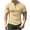 Khaki, variant on WREESH Men's Gradient Sports Pullover Short Sleeve Top with Button Detail Gradient Design for The Sports Enthusiast White