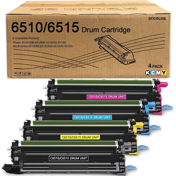 Phaser 6510 Drum Workcentre 6515 Drum Unit Cartridge Replacement for Xerox 108R01417 108R01418 108R01419 108R01420 Imaging Unit Cartridge Compatible for Xerox Phaser 6510 Workcentre 6515 Printer Drum