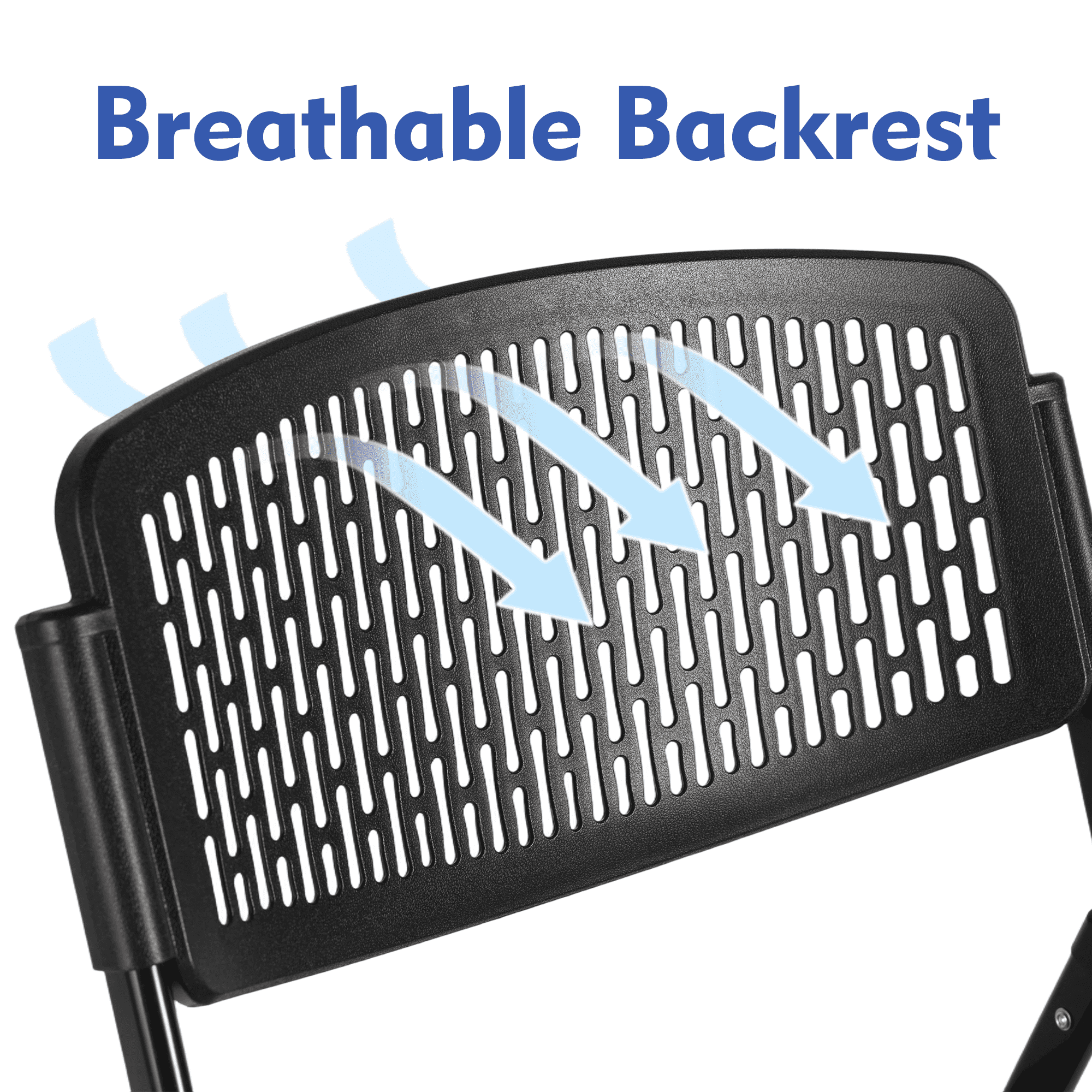 (12 pack) Mainstays Premium Breathable Resin Folding Chair, Black (Set of 6)