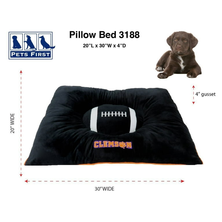 Pets First NCAA Clemson Tigers Soft Cozy Plush Pillow Pet Bed