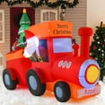 thumbnail image 2 of Costway 8 FT Christmas Inflatable Santa Train Decoration with Santa Claus Deer & Gift Box, 2 of 10