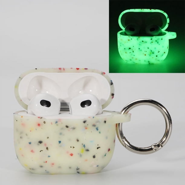 Para funda protectora luminosa, funda para auriculares Apple, funda blanda de silicona fluorescente, funda para auriculares