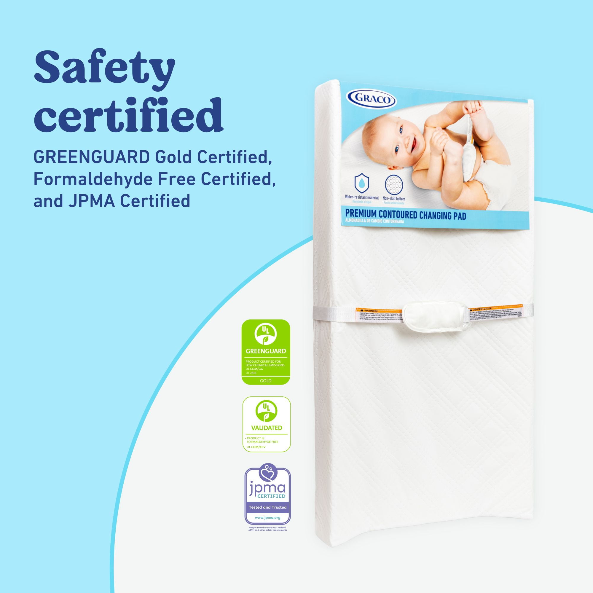 Graco PEVA Contoured Water-Resistant Diaper Changing Pad, 1 piece