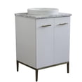 thumbnail image 6 of Bellaterra Home 408001-25-WH-WMRD 25 in. Single Round Sink Vanity with Carrara Marble Top, White, 6 of 13