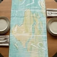 thumbnail image 5 of Sea Turtle Coastal Burlap Cotton Table Runner 14x72 Inches Long, Turquoise Nautical Summer Coral Ocean Farmhouse Table Runners, Outdoor Dining Tablecloths Decor for Baby Shower/Party/Wedding, 5 of 8