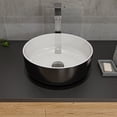 thumbnail image 3 of ALFI brand ABC908 Black & White 15" Round Above Mount Ceramic Sink, 3 of 9