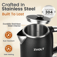 thumbnail image 6 of ZentraVolt 1.7L Electric Tea Kettle, Stainless Steel Matte Black with Red LED Indicator, Auto shut-off, Removable Lid, 6 of 8