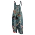 thumbnail image 2 of Women's Casual Loose Bib Overalls Baggy Beach Rompers Bohemian Travel Vacation Clothes Mint Green 3XL, 2 of 4