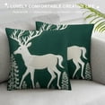 thumbnail image 3 of COMIO  Christmas Throw Pillow Cover  Green White Deer Pillow case Christmas Party Decorations Pillowcase Winter Holiday Cushion Case, 3 of 5