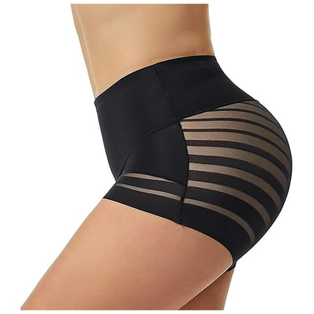 TJUJUSO High Waist Panties for Women Sexy Lace Underwear for Women Plus Size Seamless Body Slim Panty Bodyshaper Shapewear Black L