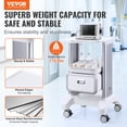 thumbnail image 2 of VEVOR 2 Tiers Lab Carts, Lab Utility Cart with 1 Drawer & 1 Top Tray, Mobile Medical Cart with ABS Material, Lab Rolling Cart with 4 Silent Wheels for Lab, Clinic, Hospital, Salon, White, 2 of 9