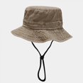 thumbnail image 1 of Sombreros de pesca/sombrero boonie/sombreros de cubo/gorra de safari/para camping, pesca, turismo, jardinería, playa, piscina, parque, sombrero para el sol para hombres/mujeres, caqui Feliz Sencillez, 1 of 5