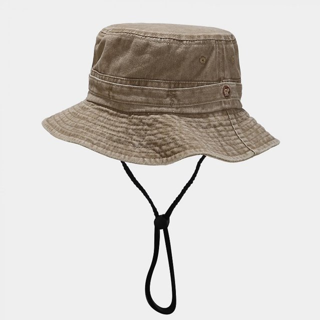 Sombreros de pesca/sombrero boonie/sombreros de cubo/gorra de safari/para camping, pesca, turismo, jardinería, playa, piscina, parque, sombrero para el sol para hombres/mujeres, caqui Feliz Sencillez