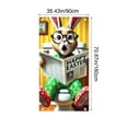 thumbnail image 3 of Divertida funda de puerta con forma de conejo de Pascua con gafas, leyendo el periódico "Felices Pascuas" en el inodoro, decoración navideña para puerta de entrada interior/exterior, decoración para, 3 of 9