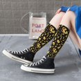 thumbnail image 3 of Lsque glod Skull snake bird Printed Crew Socks Men's Women's LightWeight Thin Casual Calf Socks ,Knee High Socks,Cotton Socks, 3 of 9
