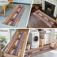 thumbnail image 6 of Country Stars Runner Rugs 2x6 ft Purple Wood Grain Bless Our Home Farmhouses Washable Hallway Rugs Non-Slip Floor Mats Absorbent Carpet Bedside Runners for Bedroom Kitchen Bathroom Laundry Room, 6 of 9