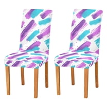 Yayeee 2 Pack Dining Chair Covers Stretch Parson Chairs Slipcovers Seat Protector, Purple Drawing