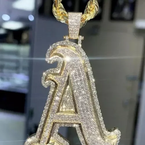 2.30Ct Round Cut Real Moissanite Customize Men's Pendant 14K Yellow Gold Plated