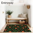 thumbnail image 3 of ODIKA 8'x10' Machine Washable Non-Slip Area Rug, Holly Sprig and Pinecone Festive Botanical Motif High Traffic Rug with Pad, Black, 623666, 3 of 8