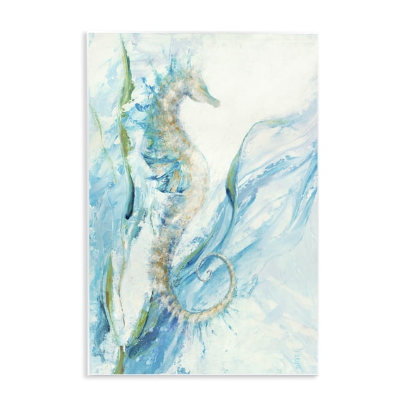Stupell Industries Tropical Nautical Seahorse Blue Ocean Wall Plaque Art, 13 x 19, by Dina D'Argo