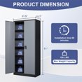 thumbnail image 3 of WDZS Metal Garage Storage Cabinets with Lock Door and Adjustable Shelves, Steel Tool Cabinets for Home,Office,Warehouse Organisieren,71 inch, 3 of 10