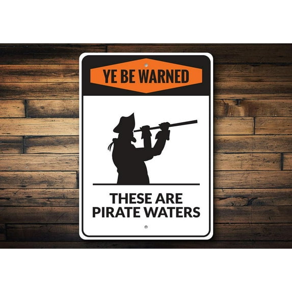 Pirate Novelty Decor, Metal Wall Sign - 10x14 Inches