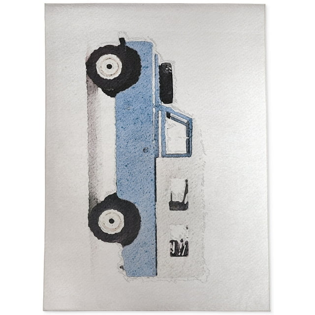 Bass Light Blue Land Rover Area Rug by Kavka Designs
