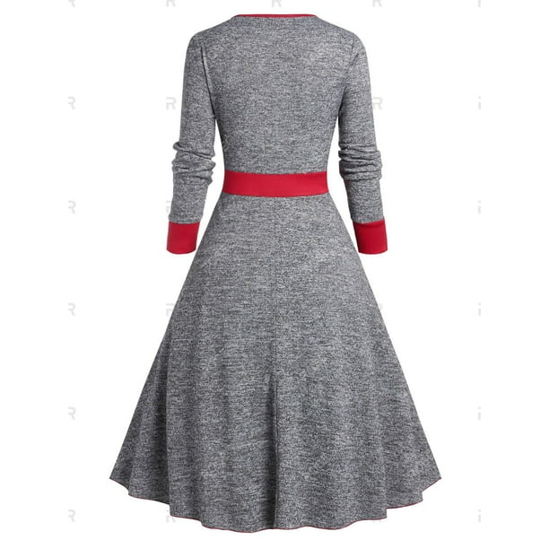 Vestido con Vuelo con Detalle en Capas de Talla Extra Rosegal Vestidos casuales de talla grande Walmart en linea