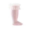 thumbnail image 2 of ITFABS Girl Solid Color Tube Socks, Anti-slip Warm Calf Sock with Mesh Ruffle, 2 of 8