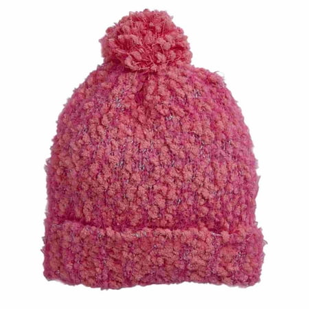 Capelli Print - Capelli Kids Girls Pink & Silver Flecek Pom Beanie Stocking Cap Winter Hat