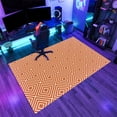 thumbnail image 3 of Square Pattern Texture Rug 5x7ft Area Rugs Vintage Orange White Rugs Non Slip Machine Washable Indoor Throw Carpet for Living Room Bedroom Study Office Entrance Foyer, 3 of 7
