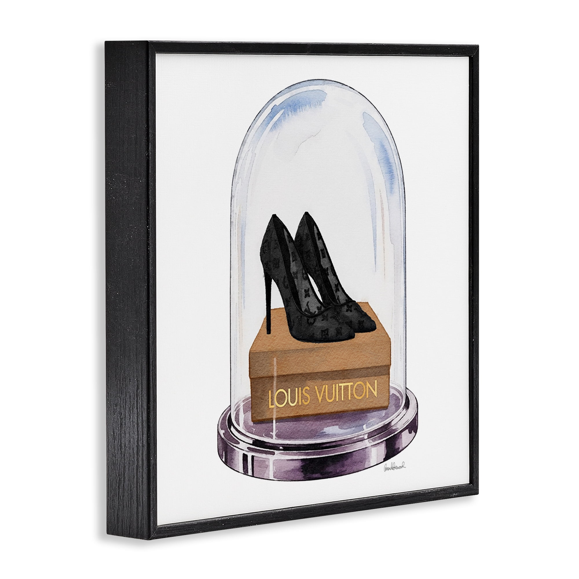 Stupell Industries Black Heels in Bell Jar Black Framed Giclee Art, design by Amanda Greenwood