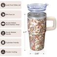 thumbnail image 3 of 20oz Stainless Steel Boho Tumbler with Lid and Straw, Bohemian Insulated Travel Coffee Mug, Double Wall Vacuum Leakproof Cup, 3 of 5
