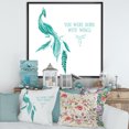 thumbnail image 2 of Designart 'Turquoise Bird You Were Born With Wings' Traditional Framed Canvas Wall Art Print, 2 of 5