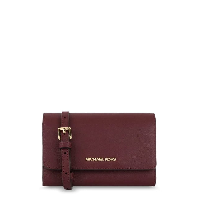 Michael Kors Jet Set Travel Snap Closure Multifunction Phone Case/Holder Crossbody Bag in Merlot