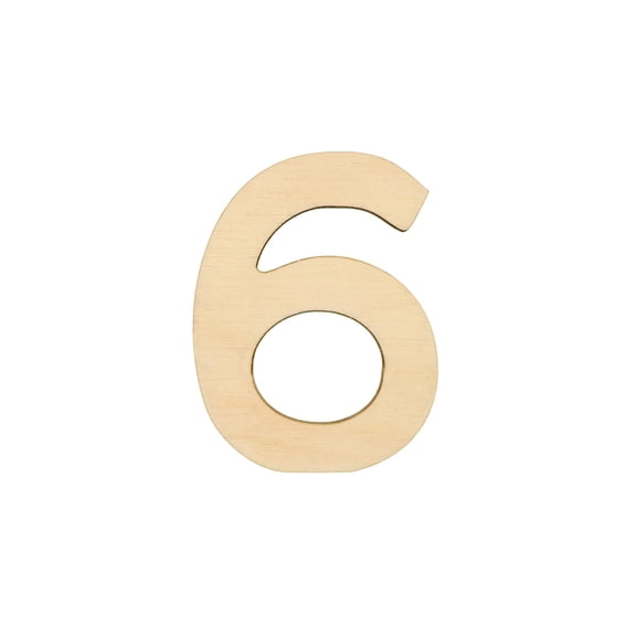 Essentials By Leisure Arts Arts Wood Letter 1.75" Birch No 6