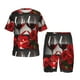 thumbnail image 1 of Balery Red Wine Rose Conjunto de Pijama Infantil de Manga Corta con Estampado – Ropa de Dormir de Algodón Suave-4X-Large, 1 of 6