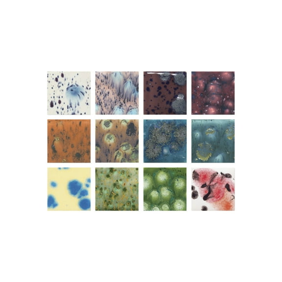 Sax Crystal Magic Glazes, 4 Ounce Jars, Assorted Colors, Set of 12