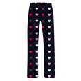 thumbnail image 4 of BLTIBY Women Valentine's Day Pajama Pant Autumn Spring Love Printed Comfy Lounge Wide Leg Fashion Casual Stretch Palazzo Pj Bottoms Trousers with Pockets Black 2 S, 4 of 4