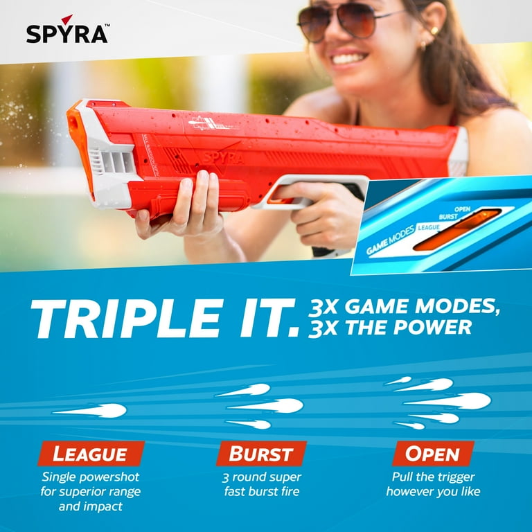 Spyra, Electric Water Blaster, 50 ft Range, 3-Mode Outdoor Squirt