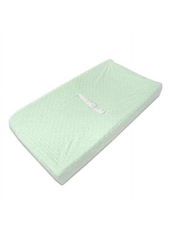 American Baby Company Heavenly Soft Minky Dot Fitted Contoured Changing Pad Cover, Mint Puff, for Boys and Girls